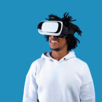 teen wearing vr headset