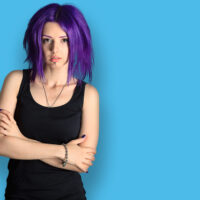 teen girl purple hair