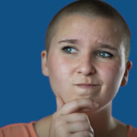 Teen girl trying to speak