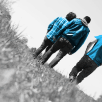 3 brother walking away