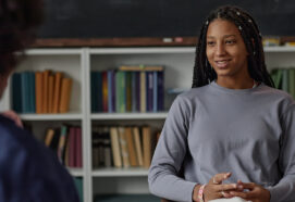 therapist talking to girl