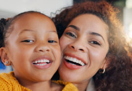 mother child smiling selfie