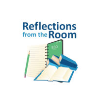 Reflections from the room logo
