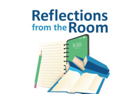 Reflections from the room logo