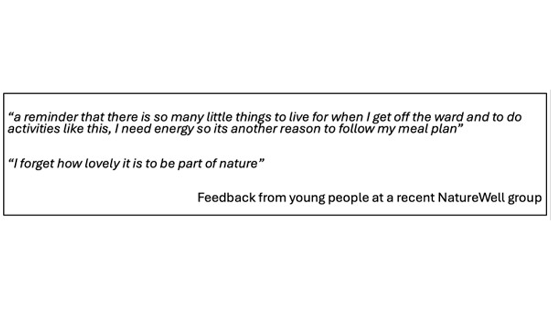 nature_and_mental_health_feedback from young people nature and mental health feedback from young people